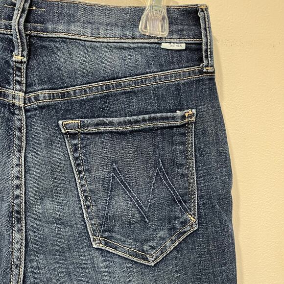 Mother Jeans Cha Cha Fray Girl Crush Crop Flare Raw Hem Designer Denim Sz 29 - Picture 10 of 15
